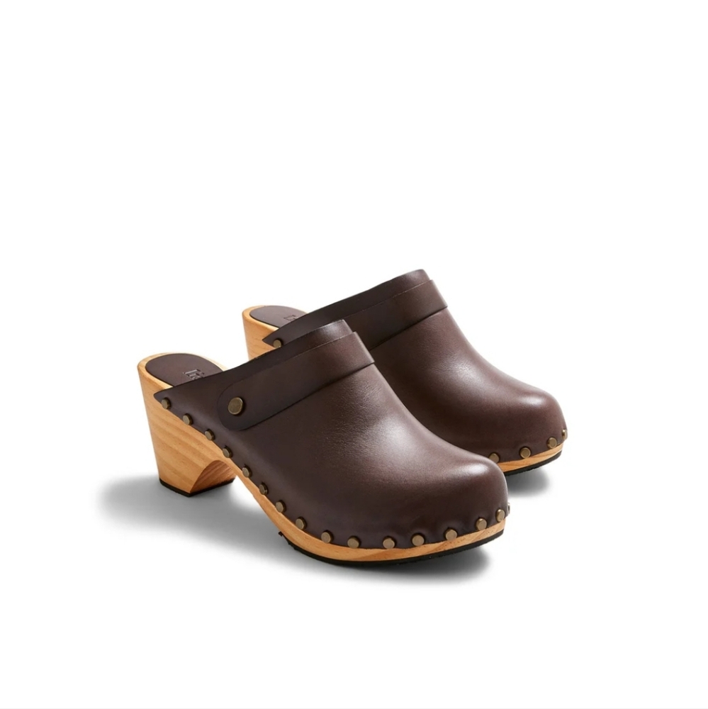 Lisa B. Classic High Heel Suede Clog Size 37